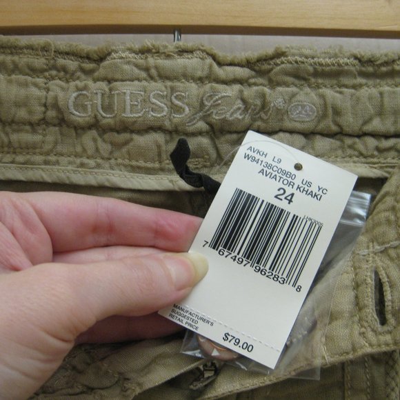 NWT Guess tan khaki linen pants 24 - Picture 7 of 7